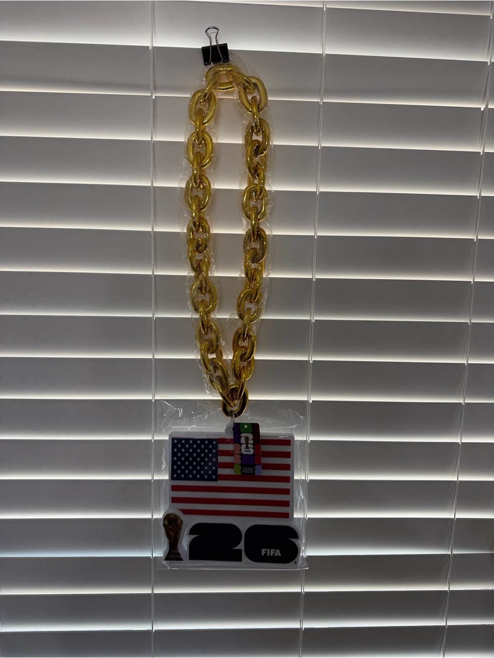 FIFA 2026 USA oversized GOLD bling necklace! NWT